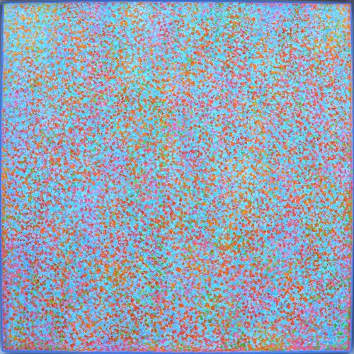 'Blue Fusion' acrylic on canvas 2021 92x92cm (Private Collection)