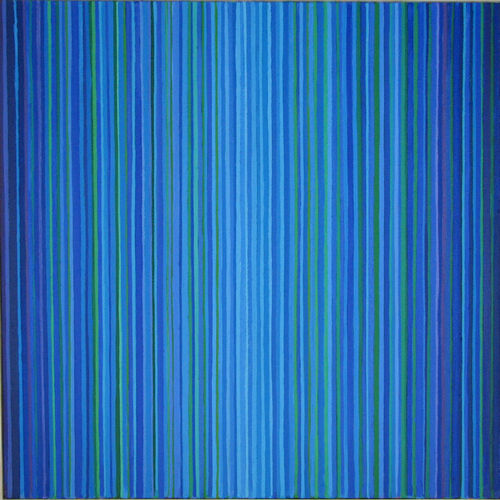 'Blue Lines 3' 60x60cm Acrylic on canvas 2005