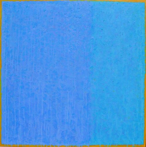 'Blue Drench 1' 80x80cm acrylic on canvas 2019