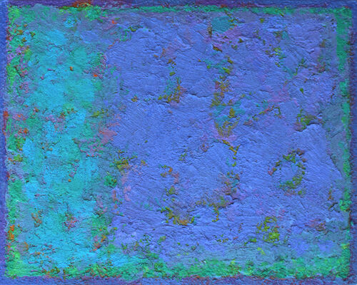 Blue on Blue 1. 30x24cm acrylic on board 2018