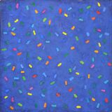 'Circulating on Blue 1' 46x46cm acrylic onj canvas 2008 (Private Collection)