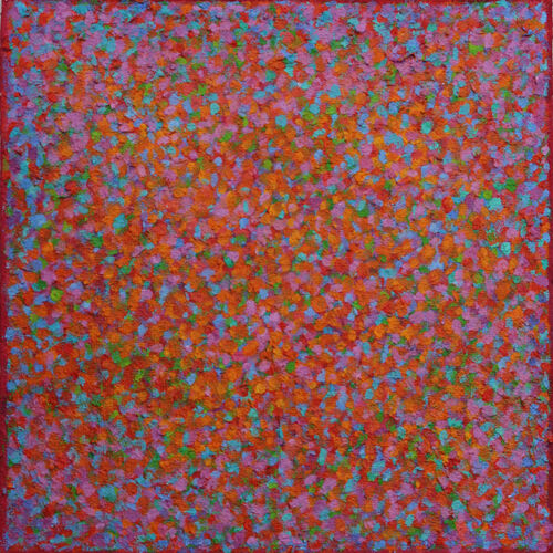 'Clusters 15' acrylic on board 35x35cm 2026