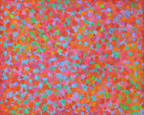 'Clusters 20' acrylic on board 30x24cm 2022