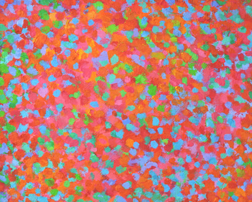 'Clusters 4' acrylic on board 30x24cm 2022