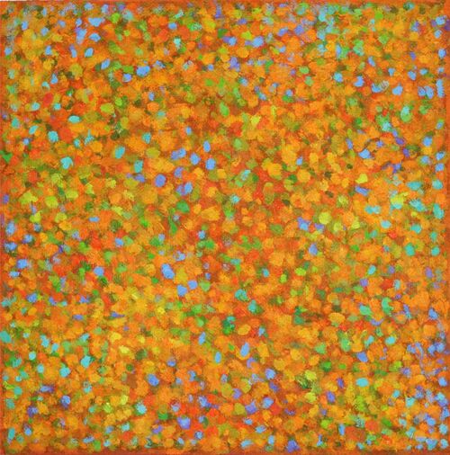 'Clusters 9' acrylic on board 35x35cm 2022