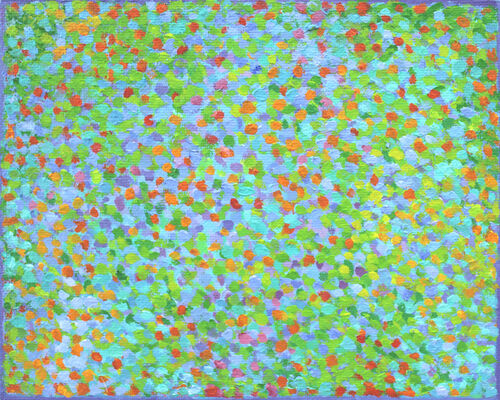 'Clusters 21' acrylic on board 30x24cm 2022 (private collection)
