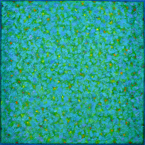 'Blue Greening' acrylic on canvas 60x60cm 2019