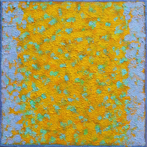 'Yellow Burst 2' 36x36cm acrylic on canvas 2019
