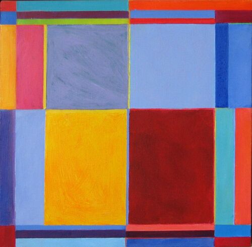 'Square Rotation 2' 45x45 acrylic on canvas 2002