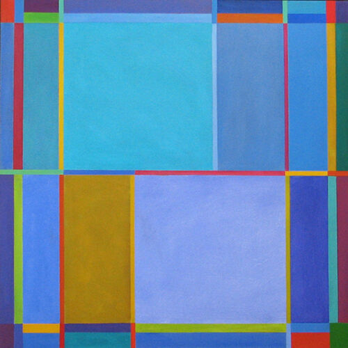 'Ionion Blue' 90x90cm acrylic on canvas 2002