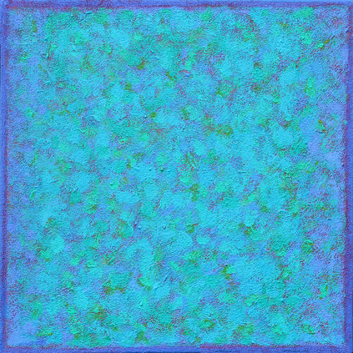 'Evening - Blue on Blue' 36x36cm acrylic on canvas 2016