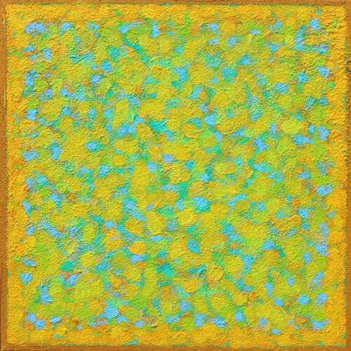 'Screen 3 Blue Yellow' 36x36cm acrylic on canvas 2016