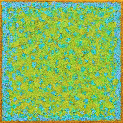 'Screen 2 Blue Yellow' 36x36cm acrylic on canvas 2016