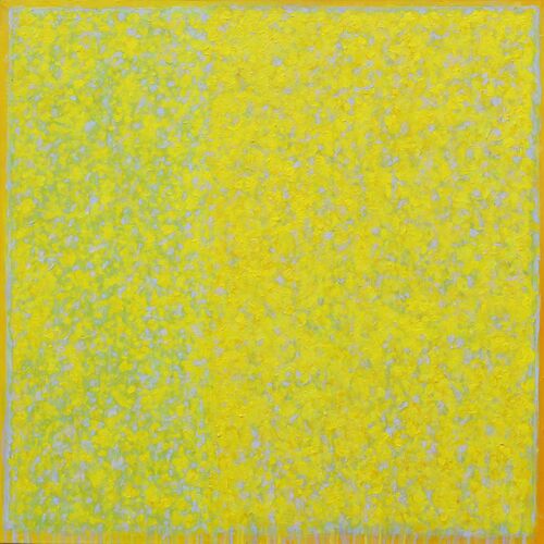 'Yellow Drench' 80x80cm acrylic on canvas 2019
