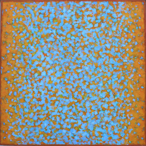' Orange to Blue ' 60x60cm acrylic on canvas 2018