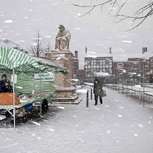 Market in the snow