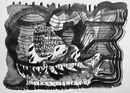 In full flight of middle class rage, 2019, 36x51cms, ink on paper