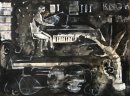 The Weather Chronicles (Man Eats Gold) 2018-19, 57x77cms, gesso and ink on paper