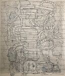 A Zone Called the Bunkers, 160x130cms, 2020, ink & gesso on paper