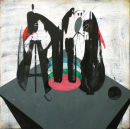 Electrodes Picnic at the Monument, 2013, 40x40cm, acrylic and gold on panel