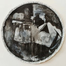 Helter Skelter, 2017, ink, gesso, acrylic on paper, 110cm diameter