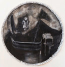 The Calming, 2017, ink, gesso, acrylic on paper, 110cm diameter