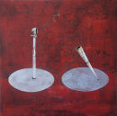 Your Conversation Couldn't Save Us, 2013, Tempera & gold leaf on Gesso Panel, 25.5 x 25.5cm