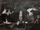 From A Vantage Point, 2015, gesso and ink on paper, 57x77cm