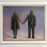 Snowfall on the Apple Tree / oil on panel 67x60 cm