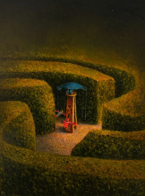 'I Will Look For You In The Night Sky' Oil on panel 30 x 22.5cm