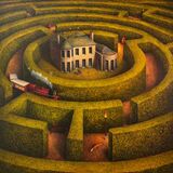 'Julian Hill', commissioned painting. 130x130cm Oil On Panel