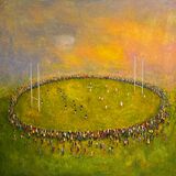 'Through Mud And Rain, And Skies Of Blue' Oil on Panel 76 x 76cm