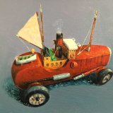 Mobile home /oil on card 15 cm x 13 cm