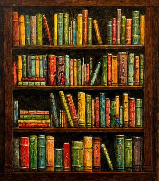 Illustration for 'Books Books Magical Books'