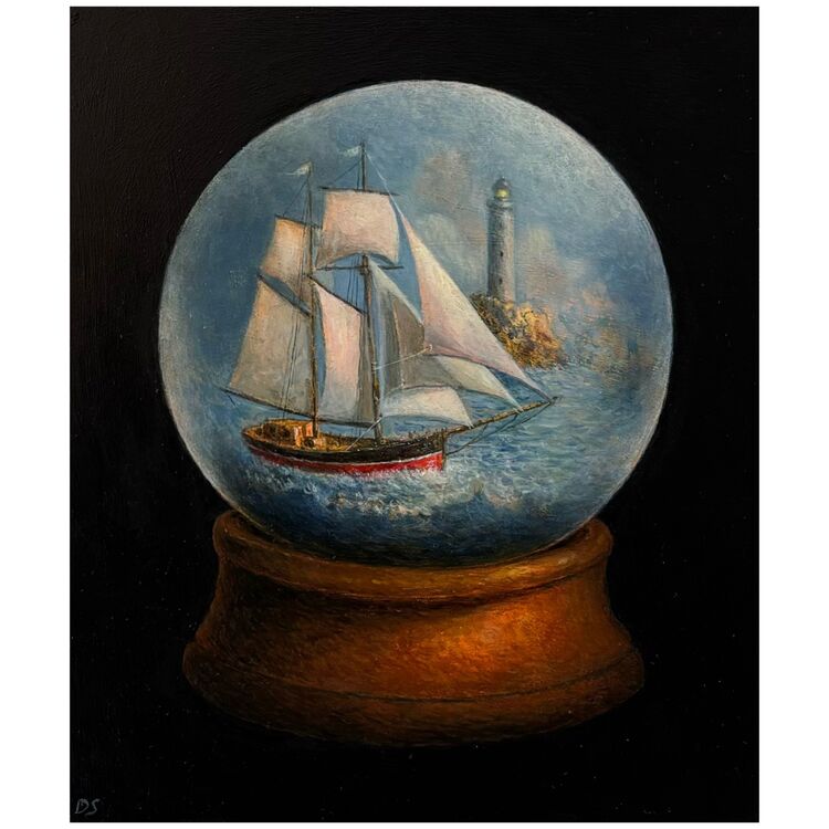 'Our Storm Has Passed' oil on panel 16.5 x 19.5 cm