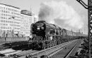 34071 "601 Squadron" at Vauxhall with a down express from Waterloo, 29 August 1964