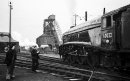 60022 "Mallard" on Nine Elms shed, Battersea, 24 February 1963