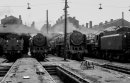 Britannia Class Pacifics 70035 "Rudyard Kipling", 70043 "Lord Kitchener" and 70004 "William Shakespeare" on Willesden shed, 22 July 1964
