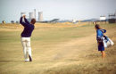 Nick Faldo and caddie Fanny Sunesson, Open Championship, Royal St George's, 1993