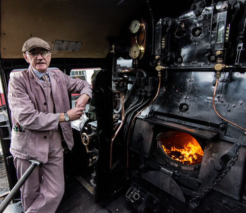 On the footplate of "Black Prince" at Sheringham, Norfolk