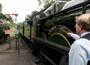 5029 "Nunney Castle" and 4936 "Kinlet Hall" run into Alresford, Mid-Hants Railway, 12 September 2008