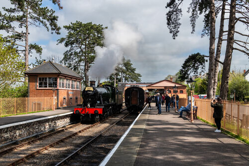 GWR Hall class 4-6-0 No 7903 "Foremarke Hall" at Broadway, Gloucester Warwickshire Railway, 24 April 2025