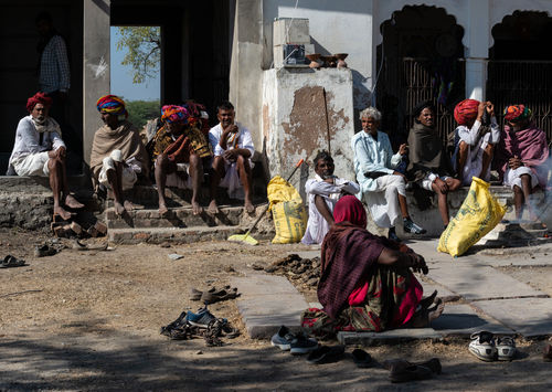 Preparation for Saturday prayers at a local temple, Shahpura, Rajasthan