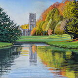 Fountains Abbey fron the Park, Autumn Pastel