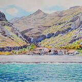 Abandoned Sardine Cannery, La Gomera Watercolour 50 x 35cm