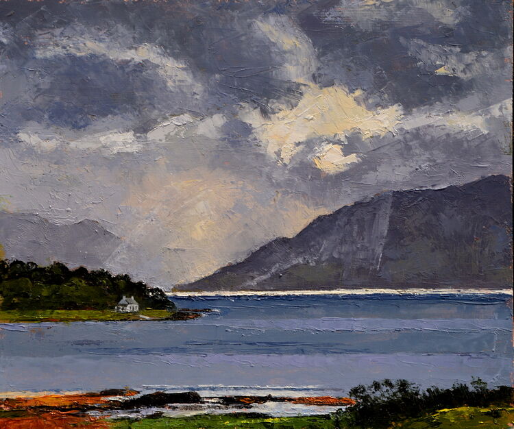 Across the sea from Skye, Oil 30.5 x 25.5cm