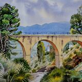 Alfaix Bridge, Almeria, Spain. Watercolour NFS