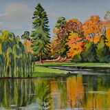 Autumn Colours in Studley Royal Park Watercolour
