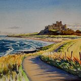 Bambrough Castle. Watercolour 51 x 36cm