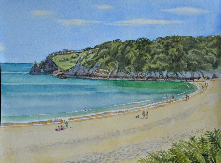 Barafundle Beach, Pembrokeshire  Watercolour  39 x 30cm